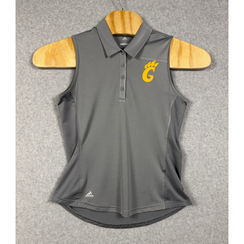 Adidas Golf Polo Shirt Womens Medium Gray Georgia Gwinnett Grizzlies CV7553